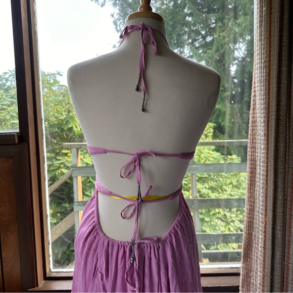 HP🫧[ Free People ] Lille Maxi Dress High Slit Beachy Boho - Picture 3 of 13